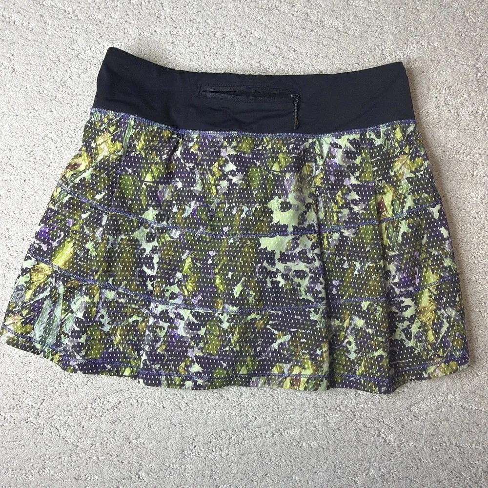 Women's Lululemon Size 4 Pace Rival Skirt Floral Shorts Athletic Pickleball Golf